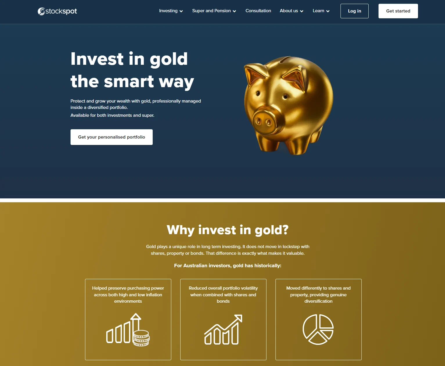 Stockspot Gold landing page