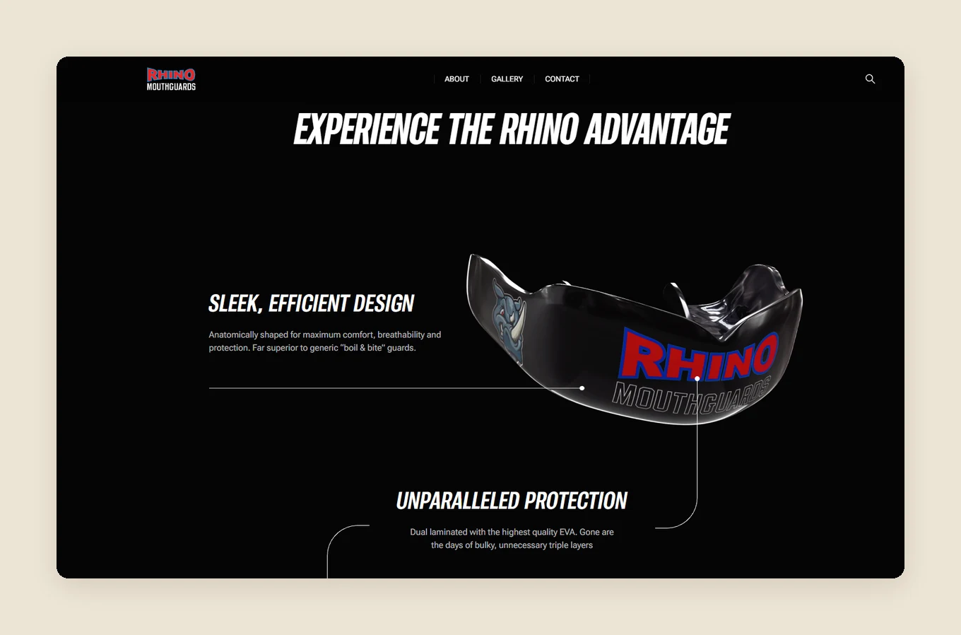 Live Rhino site: annotated product walkthrough of the Rhino advantage