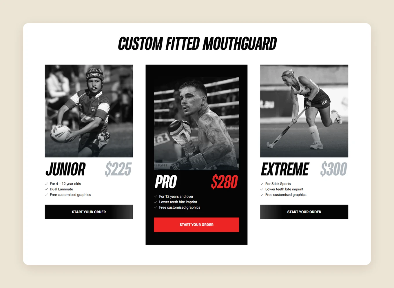 Live Rhino product range: Junior, Pro and Extreme