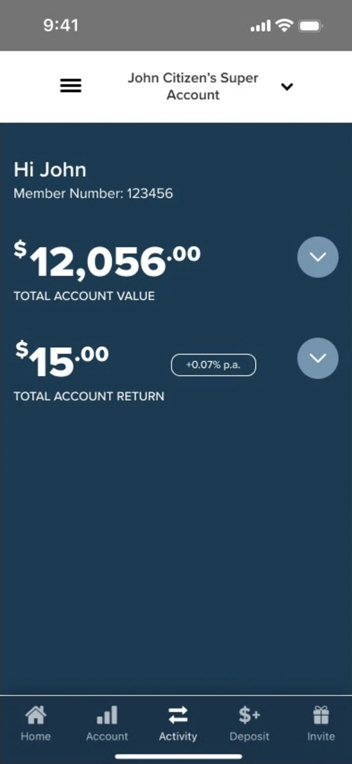 App account overview