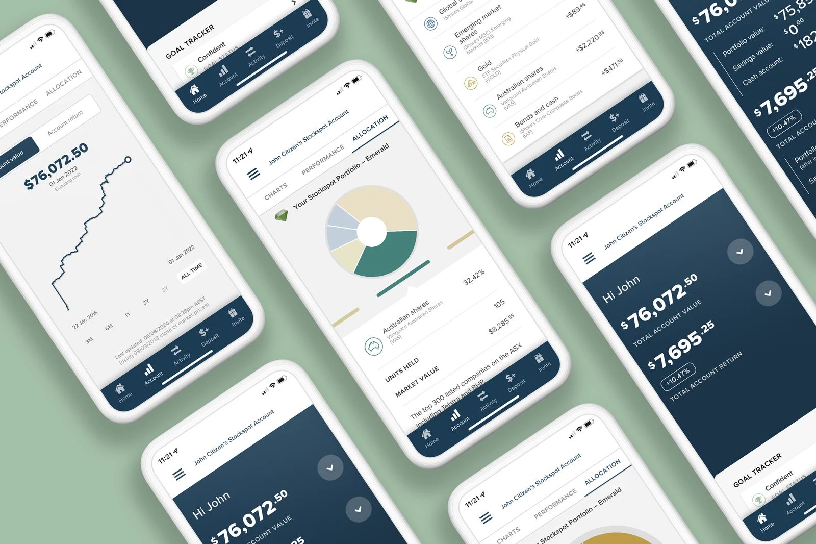 Stockspot app screens