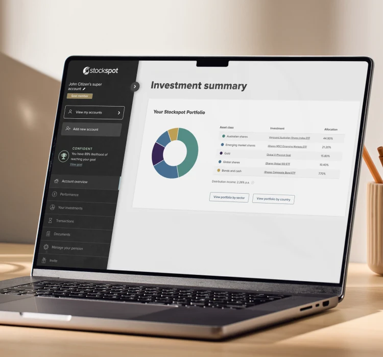 Stockspot investment dashboard